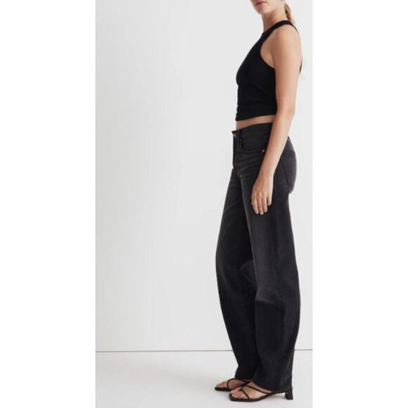 Madewell Low Slung Straight Jeans in Kent Wash Black Size 28 - Picture 1 of 10